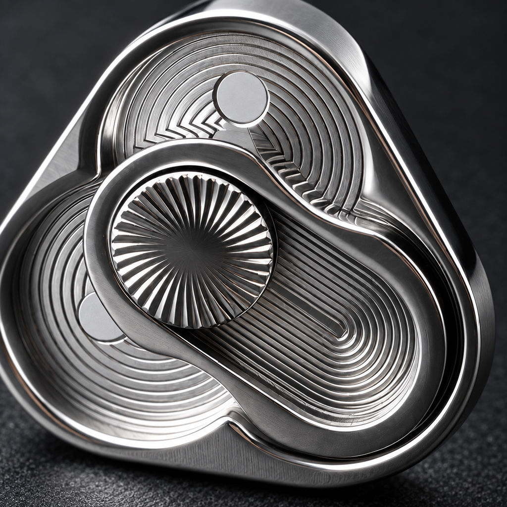 Close-up of the Silver TriArc Magnetic Slider and concentric track detailing