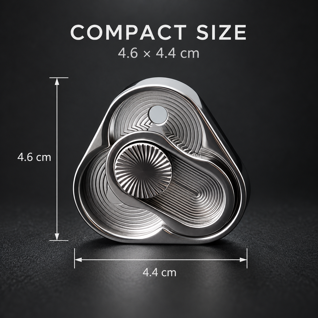 TriArc Magnetic Slider size guide showing 4.6 × 4.4 cm dimensions