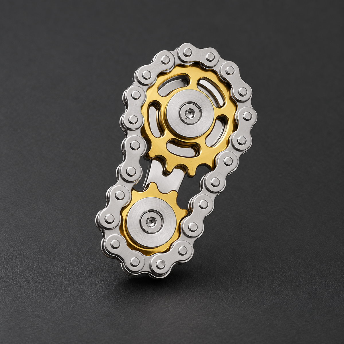 LHAPTIC LinkDrive gold alloy chain-driven mechanical spinner