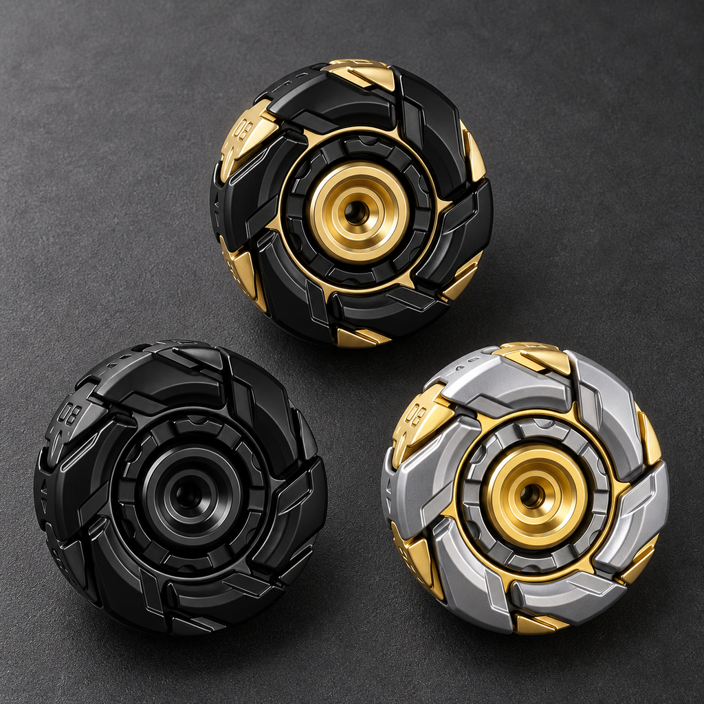 Three LHAPTIC RotorShell color variants in closed form