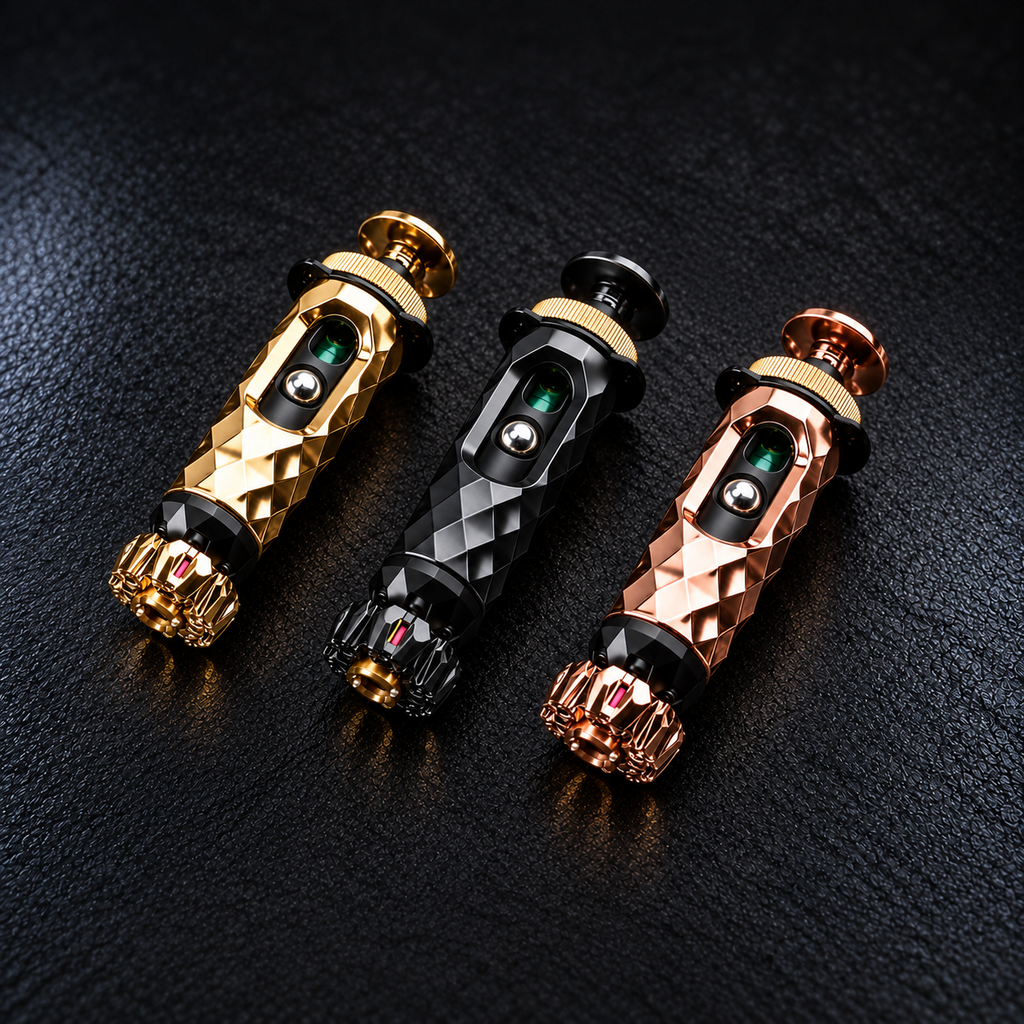 LHAPTIC FacetCore Mechanical Fidget in gold, black, and rose gold