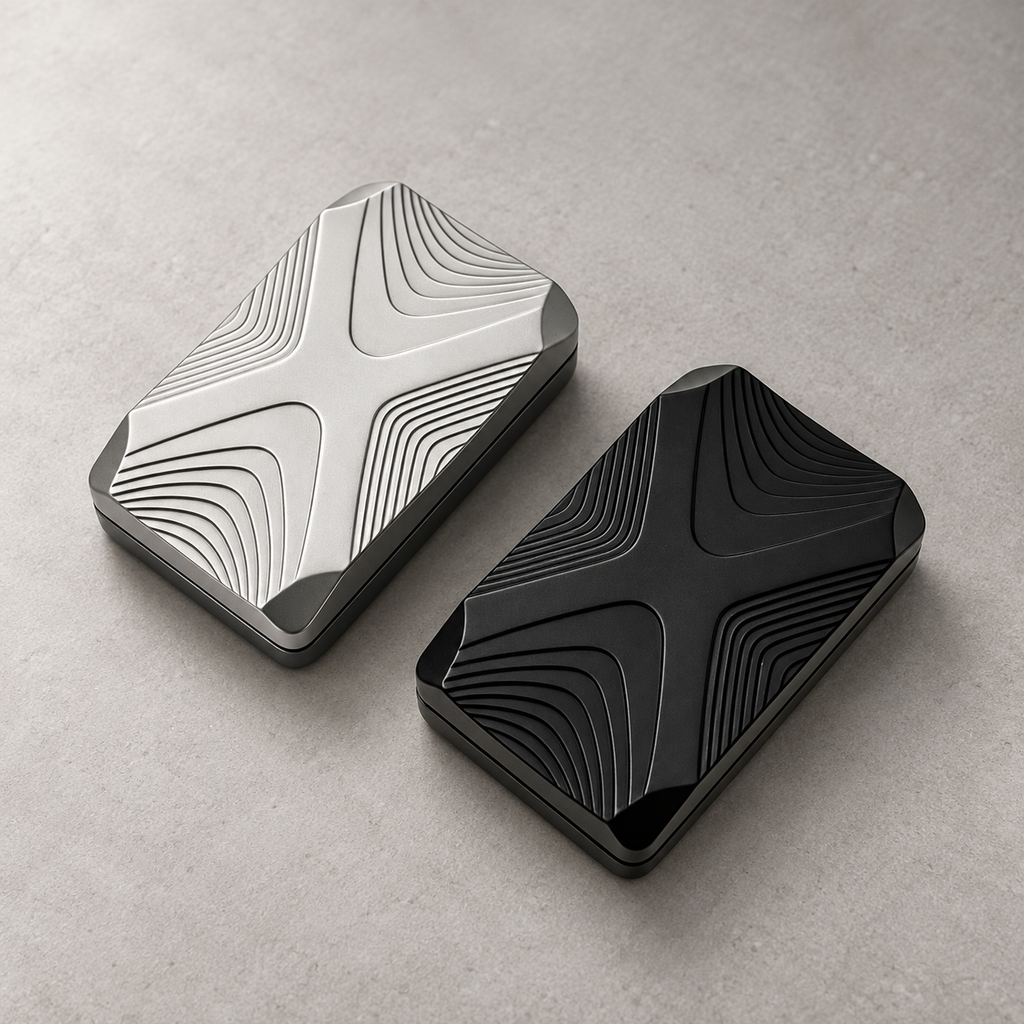 LHAPTIC Crossline Magnetic Slider in Silver and Black